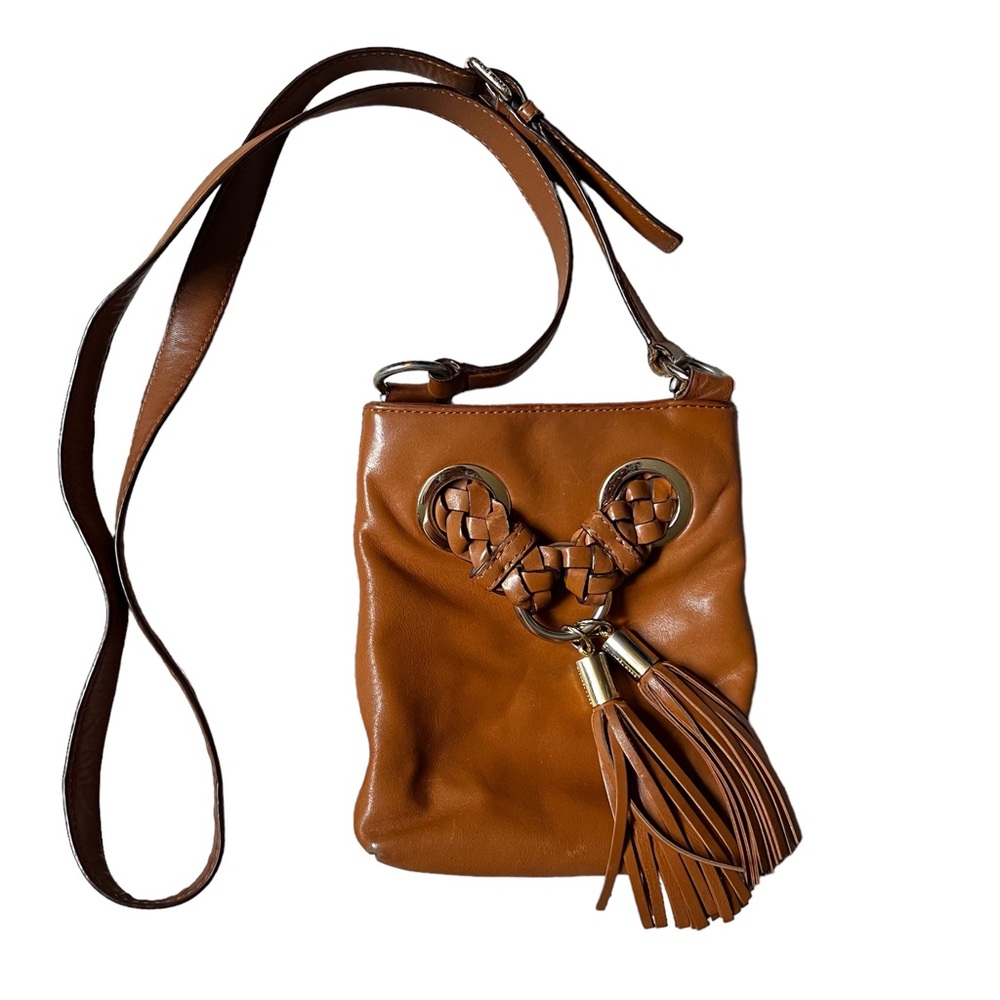 MICHAEL KORS | Small Crossbody Leather Bag with Braided Tassel